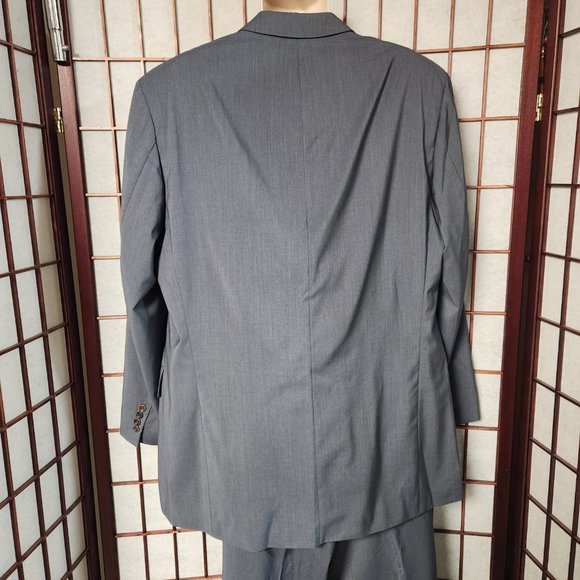 Hugo Boss 1881 Cerruti Metallizzato 100s Blue Gray Wool Suit - Picture 2 of 6